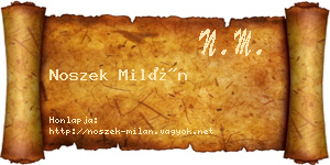 Noszek Milán névjegykártya