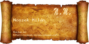 Noszek Milán névjegykártya