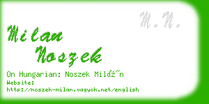 milan noszek business card